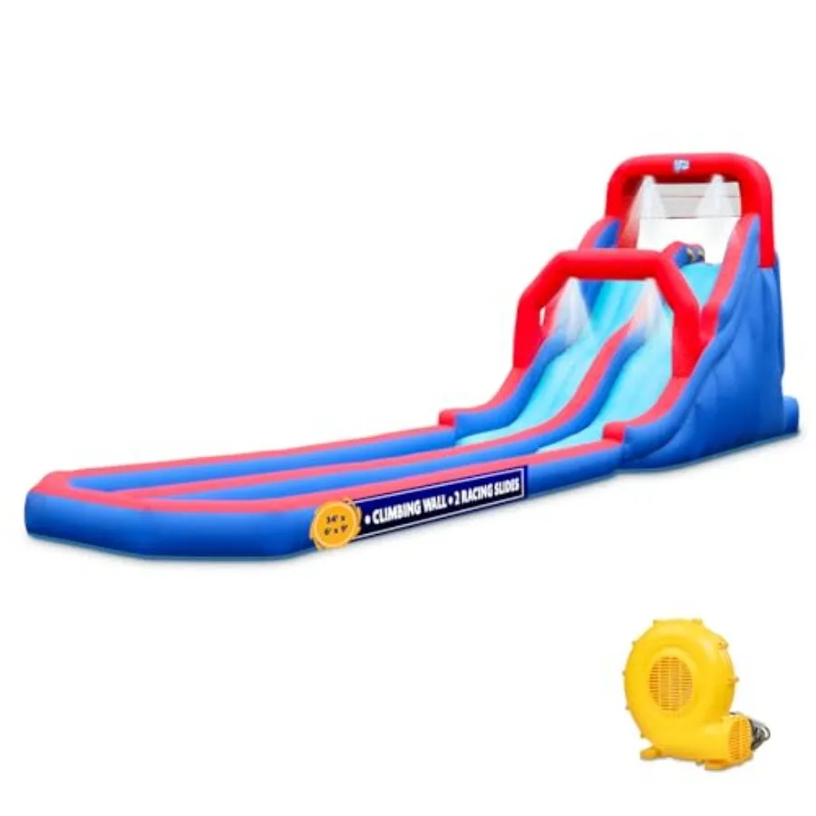 Dual Splash Inflatable Water Racing Slide Park for Outdoor Use Heavy-Duty PVC Material Blue and Yellow Design Quick Setup with
Dual Splash Inflatable Water Racing Slide Park for Outdoor Use Heavy-Duty PVC Material Blue and Yellow Design Quick Setup with