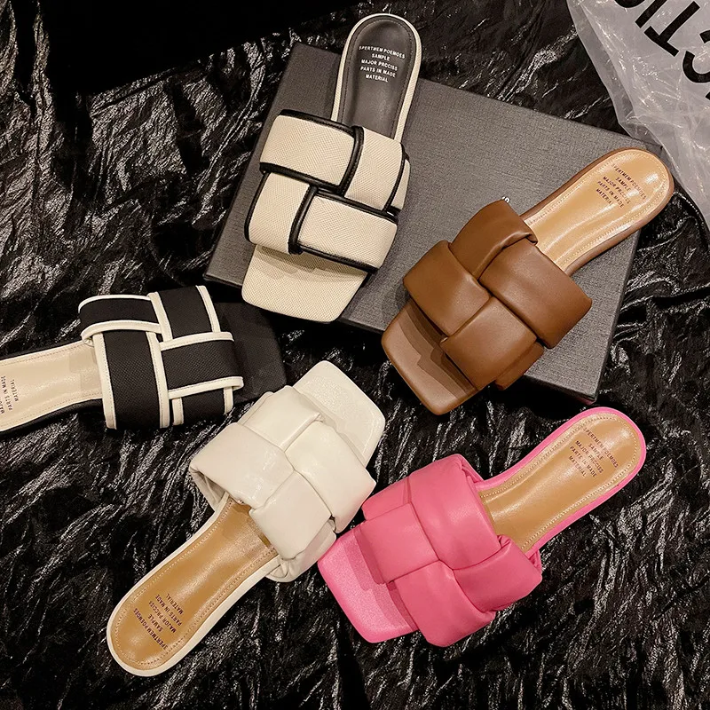 MKKHOU Fashion Sandals Women's New High Quality Flat Knitted Colored Flat Bottom Slippers Daily Outwear Modern Slippers
MKKHOU Fashion Sandals Women's New High Quality Flat Knitted Colored Flat Bottom Slippers Daily Outwear Modern Slippers
