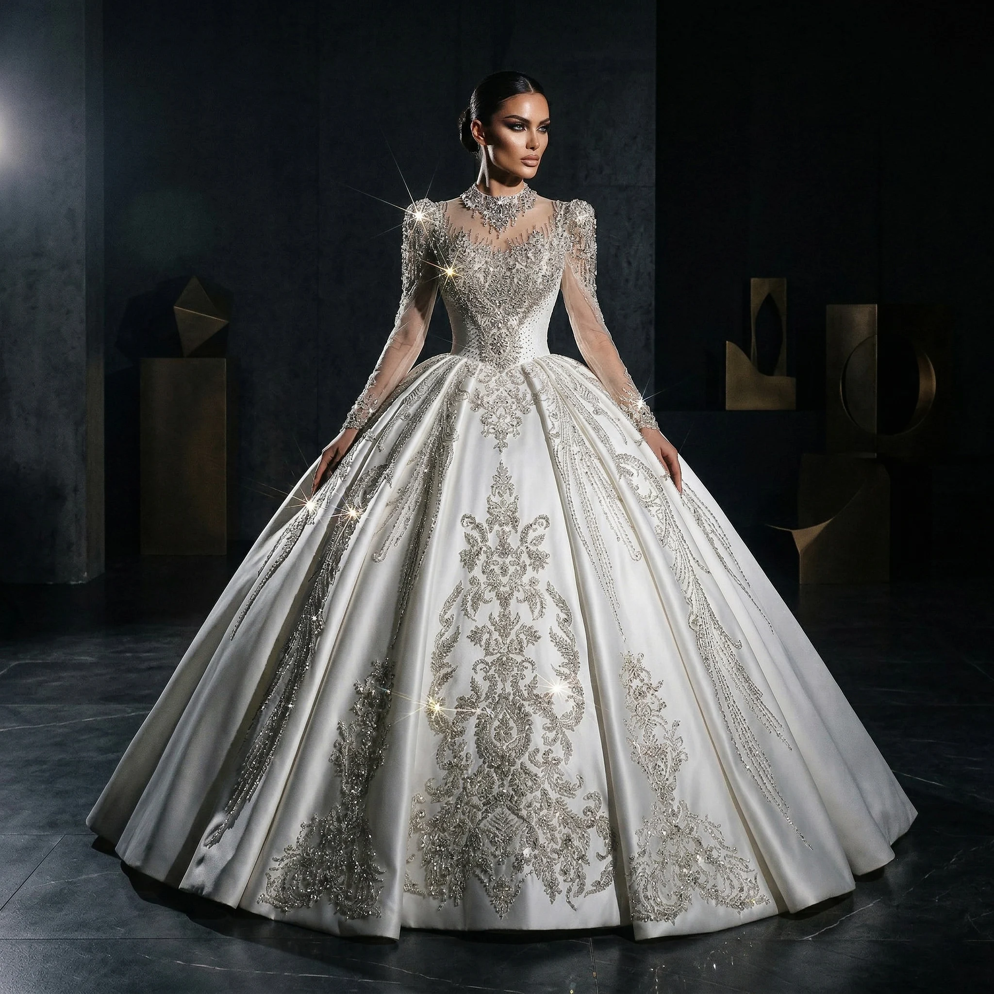 Sharon Said Luxury Heavy Beaded Wedding Dress 2026 Crystal Ball Gown Royal Long Sleeve Bridal Gown SW602 Customized
Sharon Said Luxury Heavy Beaded Wedding Dress 2026 Crystal Ball Gown Royal Long Sleeve Bridal Gown SW602 Customized