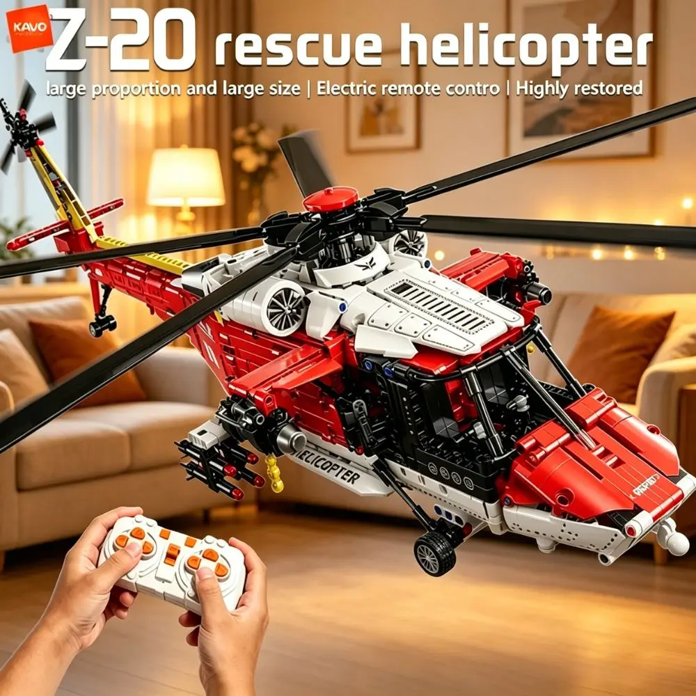 KAVOWORLD 1528PCS Electric Remote Control Rescue Helicopter Building Blocks High Simulation Military Aircraft Model for Adults
KAVOWORLD 1528PCS Electric Remote Control Rescue Helicopter Building Blocks High Simulation Military Aircraft Model for Adults