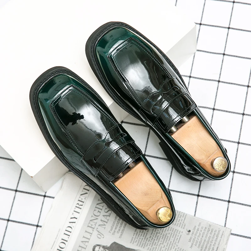 Spring Platform Low Heel Square Green Loafers Men Leather Shoes Breathable Slip-On Casual Shoes Handmade Men Dress Wedding Shoes
Spring Platform Low Heel Square Green Loafers Men Leather Shoes Breathable Slip-On Casual Shoes Handmade Men Dress Wedding Shoes
