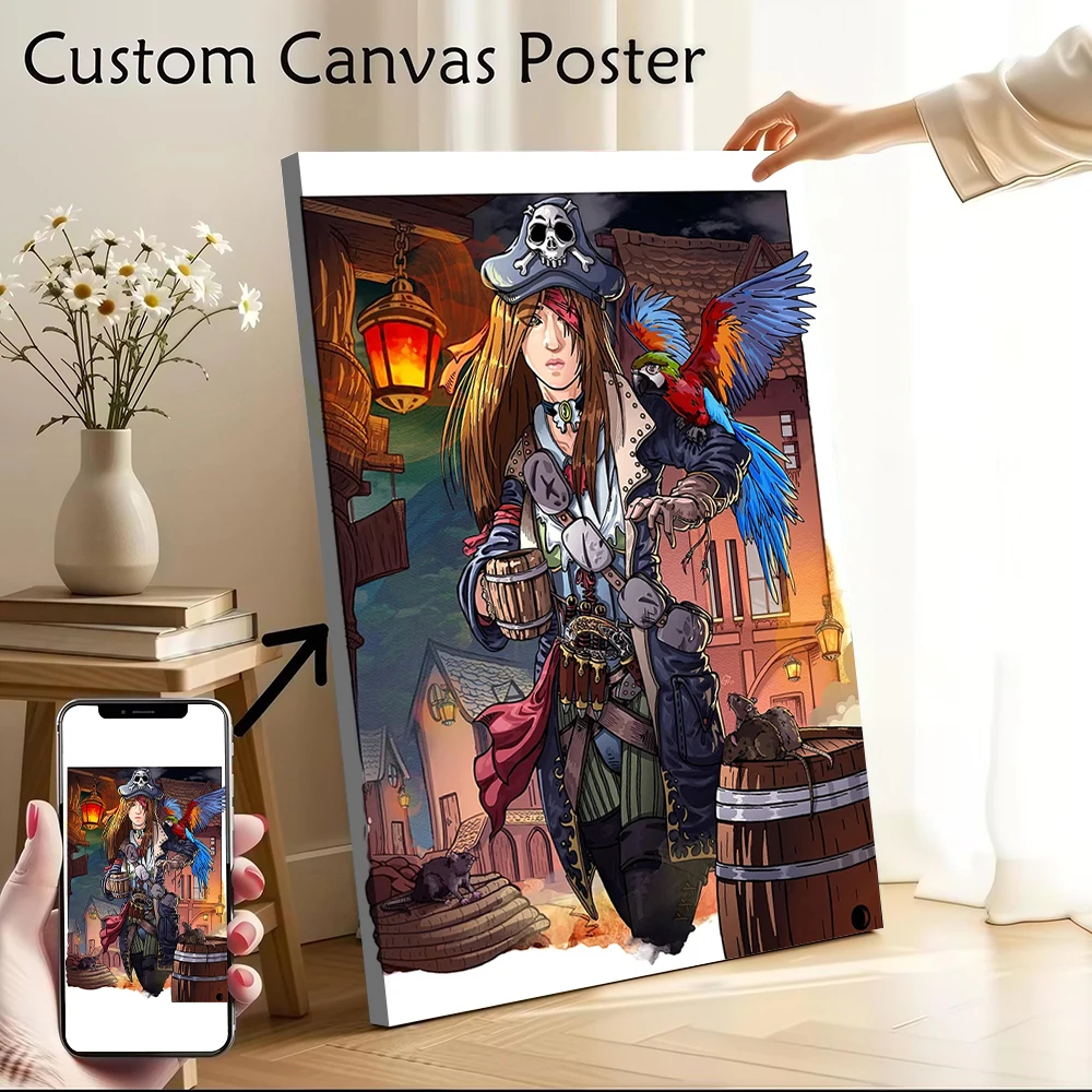 Pirate Woman With Parrot Printed Canvas Poster Custom Pictures Wall Art Canvas Painting for Modern Home Decoration Ornaments
Pirate Woman With Parrot Printed Canvas Poster Custom Pictures Wall Art Canvas Painting for Modern Home Decoration Ornaments