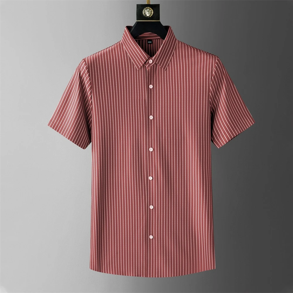 2024 Summer Seamless Elastic Striped Business Casual Dress Shirts Men Short Sleeve Office Social Formal Shirts Men Clothing
2024 Summer Seamless Elastic Striped Business Casual Dress Shirts Men Short Sleeve Office Social Formal Shirts Men Clothing