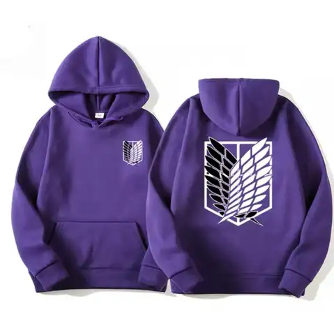 Attack On Titan Survey Corps Hoodie Men Women Wings Of Freedom Hooded Sweatshirt Anime Oversized Fleece Streetwear Unisex Tops