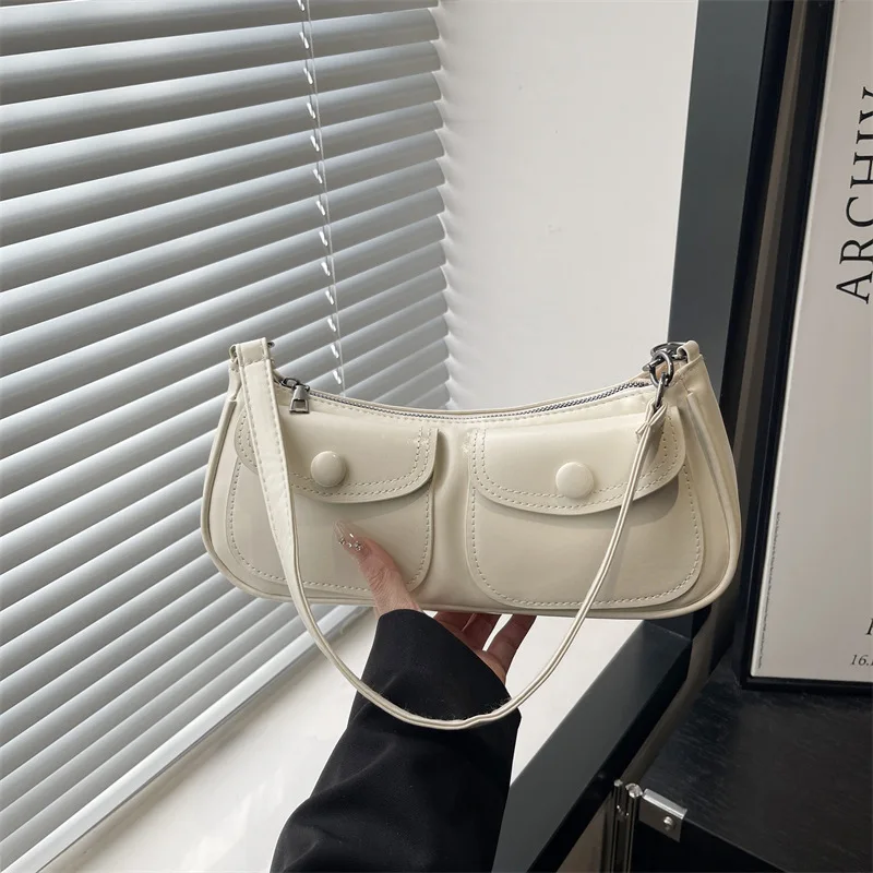 Vintage Solid Color Shoulder Crescent Bags for Women Versatile Ladies Double-pocket Underarm Bag Portable Female Pu Handbags
Vintage Solid Color Shoulder Crescent Bags for Women Versatile Ladies Double-pocket Underarm Bag Portable Female Pu Handbags