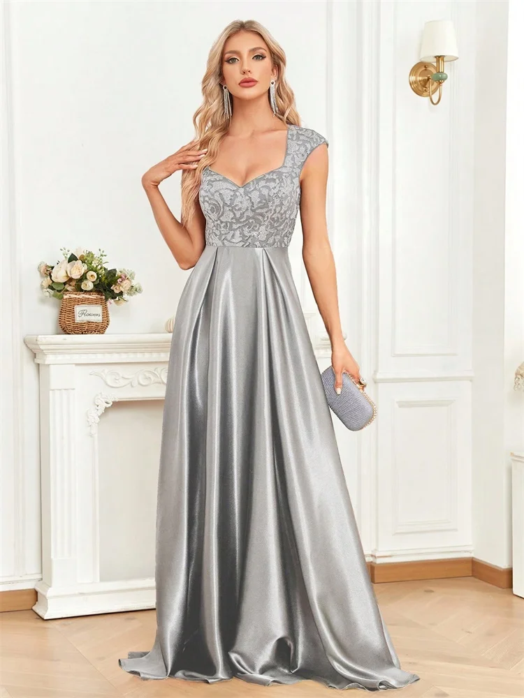 Elegant Sequins Formal Evening Dress For Women 2025 Luxury U-neck Satin Prom Floor Length Cocktail Party Graduation Gowns
Elegant Sequins Formal Evening Dress For Women 2025 Luxury U-neck Satin Prom Floor Length Cocktail Party Graduation Gowns