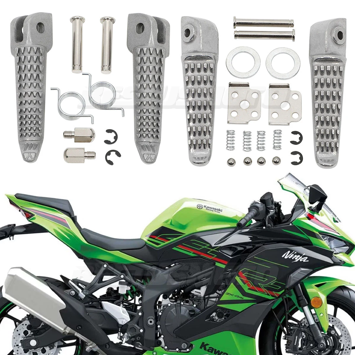 Motorcycle Front Driver & Rear Passenger Foot Pegs Footrest For Kawasaki Ninja 400 2018-2023 Z400 2019-2022 ZX-4RR 2023
Motorcycle Front Driver & Rear Passenger Foot Pegs Footrest For Kawasaki Ninja 400 2018-2023 Z400 2019-2022 ZX-4RR 2023