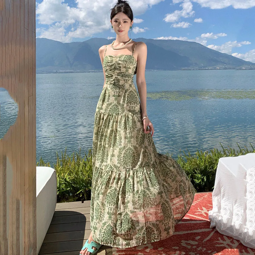 Y2K Elegant Chiffon sling Maxi Dress Women 2026 Floral Print Bohemian Design Beach Vacation Casual Party Dress New Lady Commute
Y2K Elegant Chiffon sling Maxi Dress Women 2026 Floral Print Bohemian Design Beach Vacation Casual Party Dress New Lady Commute