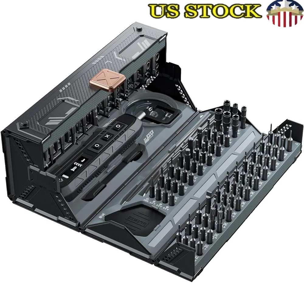 Small Electric Screwdriver Set 180 in 1 Precision Magnetic Bits Compact Cordless Tool Kit with 3 Torque Settings Electronics
Small Electric Screwdriver Set 180 in 1 Precision Magnetic Bits Compact Cordless Tool Kit with 3 Torque Settings Electronics