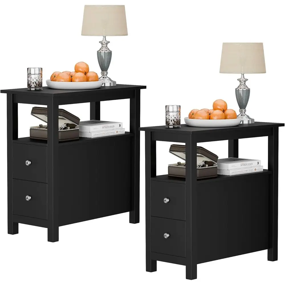 2-Piece Side Table Set with Drawer and Open Shelf for Living Room, Bedroom, or Sofa Area
2-Piece Side Table Set with Drawer and Open Shelf for Living Room, Bedroom, or Sofa Area