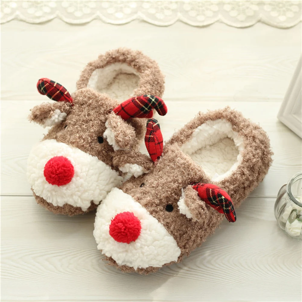 Christmas Elk Plush Slippers Warm Slip-on House Shoes Comfortable Flat Thermal Slippers Fluffy Home Slippers for Indoor Bedroom
Christmas Elk Plush Slippers Warm Slip-on House Shoes Comfortable Flat Thermal Slippers Fluffy Home Slippers for Indoor Bedroom