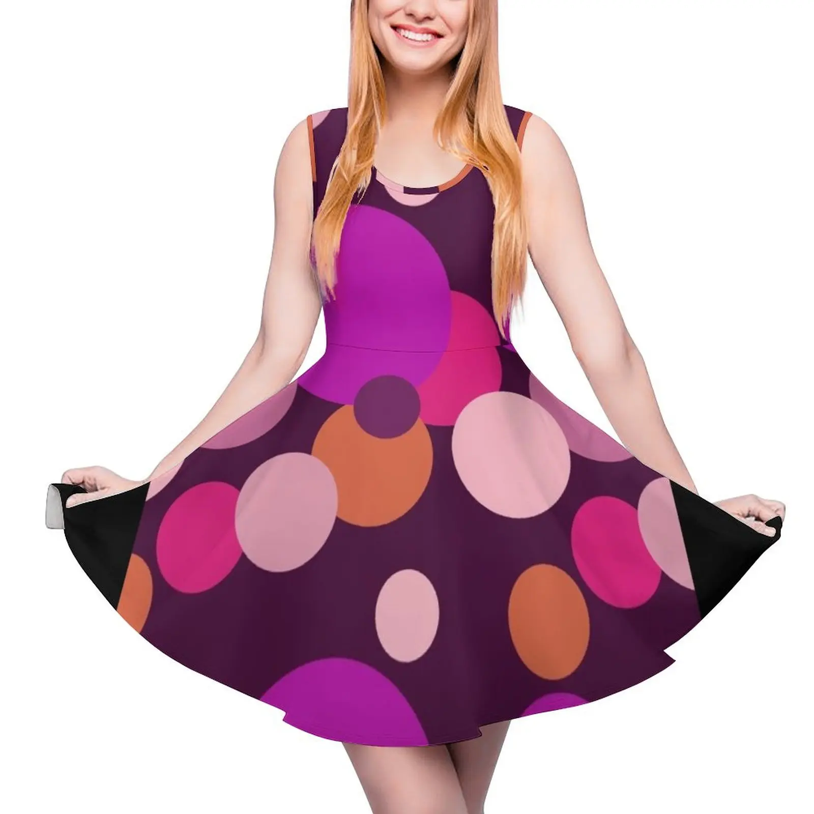 Big 70s polka dots in purple Sleeveless Dress Female dress Prom gown Aesthetic clothing
Big 70s polka dots in purple Sleeveless Dress Female dress Prom gown Aesthetic clothing