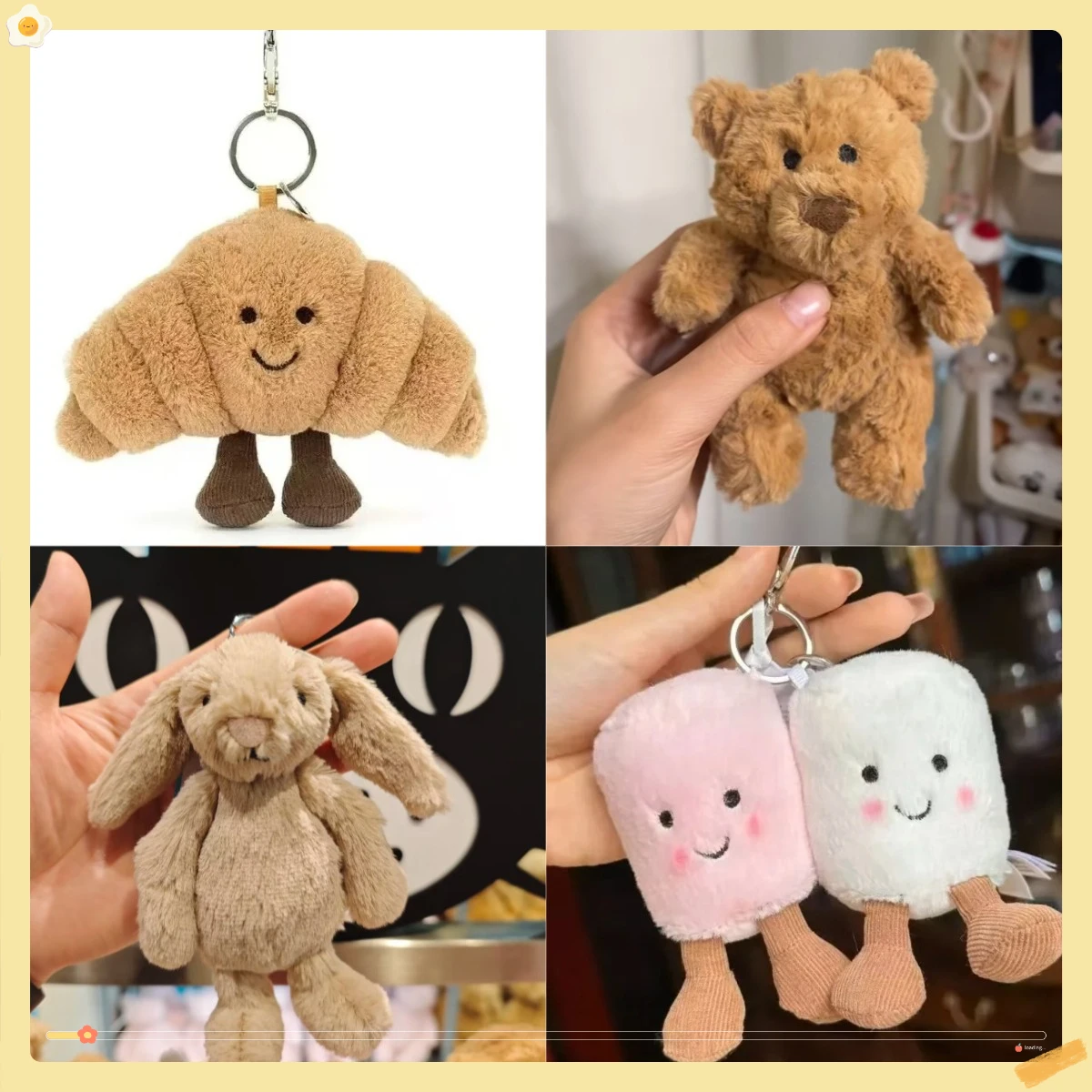 Barcelona bear, rabbit, cotton candy, croissant plush toy keychain; mini cute stuffed doll pendant; girlfriend gift
Barcelona bear, rabbit, cotton candy, croissant plush toy keychain; mini cute stuffed doll pendant; girlfriend gift