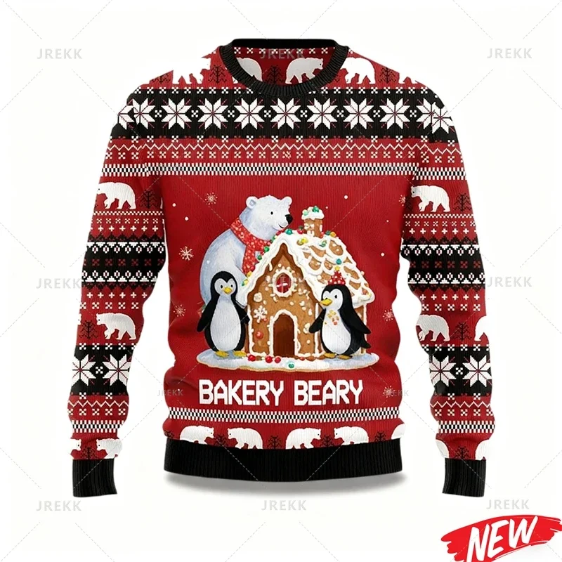 Уродливый рождественский свитер с рисунком белого медведя для мужчин, новый рождественский свитшот с 3d принтом, праздничный пуловер для праздничной вечеринки, толстовки
Уродливый рождественский свитер с рисунком белого медведя для мужчин, новый рождественский свитшот с 3d принтом, праздничный пуловер для праздничной вечеринки, толстовки