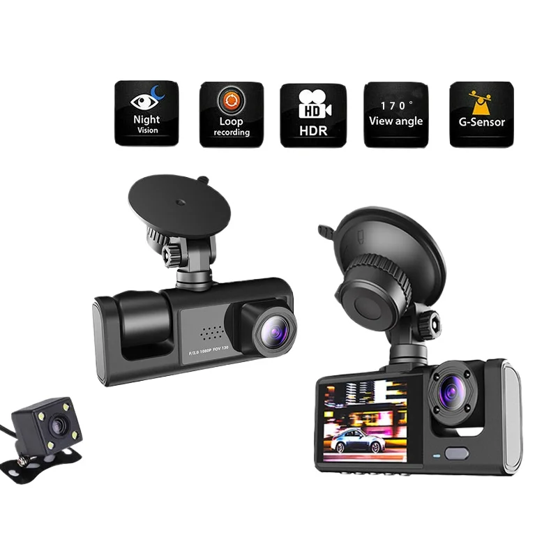 2 inch private mold three recording driving recorder 1080P high definition car three lens three way GPS recorder
2 inch private mold three recording driving recorder 1080P high definition car three lens three way GPS recorder