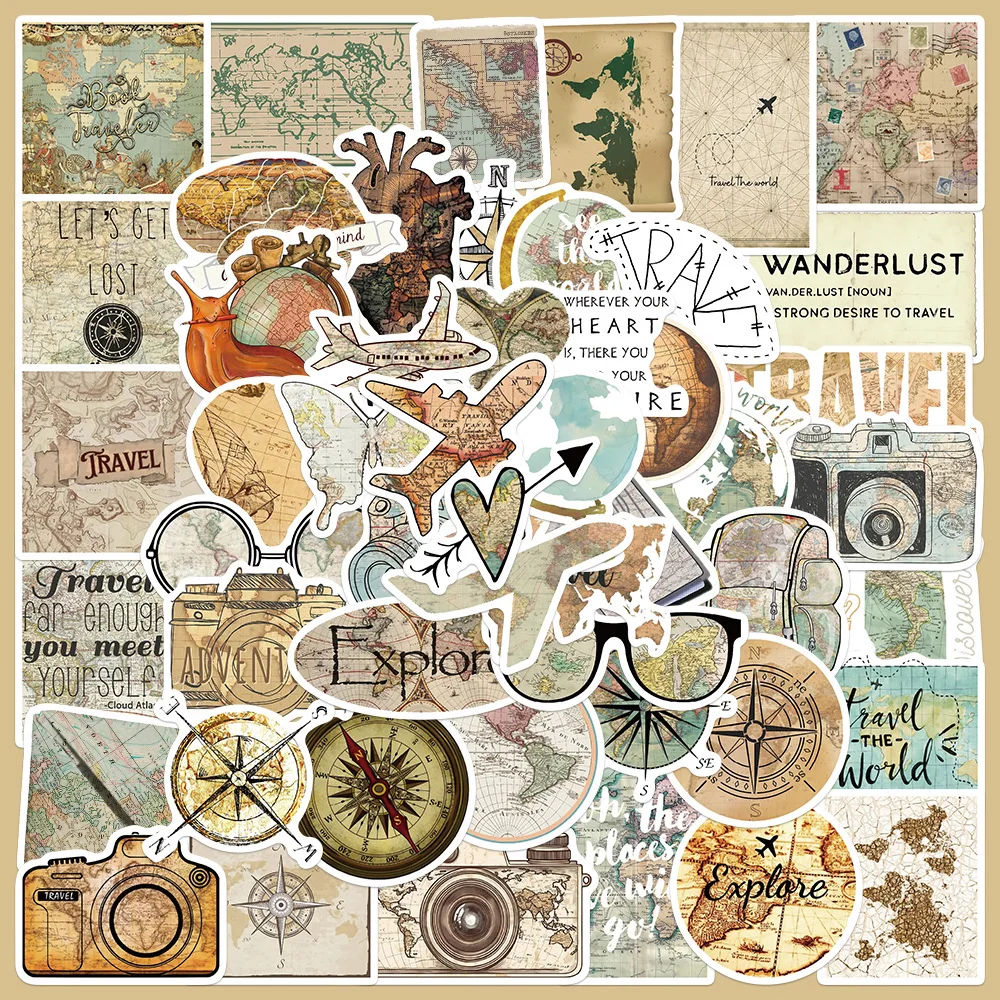 50pcs Cartoon Style Free Travel Clock Map Series Graffiti Stickers Suitable For Helmet Desktop Wall Decoration DIY Stickers
50pcs Cartoon Style Free Travel Clock Map Series Graffiti Stickers Suitable For Helmet Desktop Wall Decoration DIY Stickers