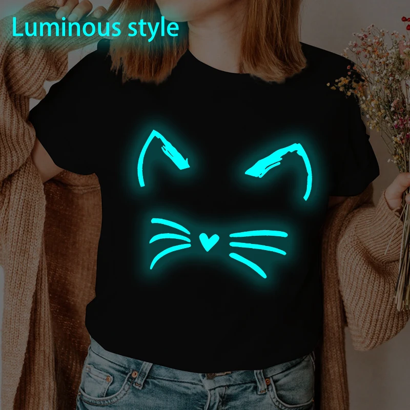 Cartoon Cat Graphics T Shirt Women Men Fashion Luminous Style Shirt Fun Animal Kitten Summer Crewneck T-shirts
Cartoon Cat Graphics T Shirt Women Men Fashion Luminous Style Shirt Fun Animal Kitten Summer Crewneck T-shirts