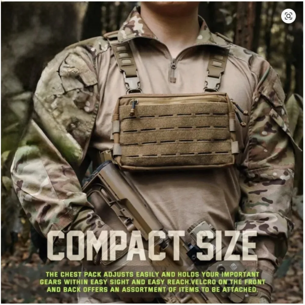 Tactical Chest Rig Pack for Men EDC Chest Bag with Front Loop Recon Chest Bag for Hunting Camping Running Outdoor Sports
Tactical Chest Rig Pack for Men EDC Chest Bag with Front Loop Recon Chest Bag for Hunting Camping Running Outdoor Sports