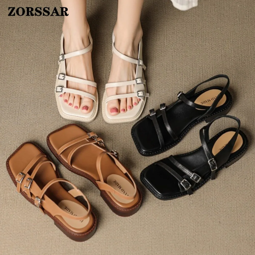 Womens Fish Mouth Low Heel Gladiator Sandals Retro Genuine Leather Multi Buckle Strap Shoes Comfortable Summer Casual Footwear
Womens Fish Mouth Low Heel Gladiator Sandals Retro Genuine Leather Multi Buckle Strap Shoes Comfortable Summer Casual Footwear