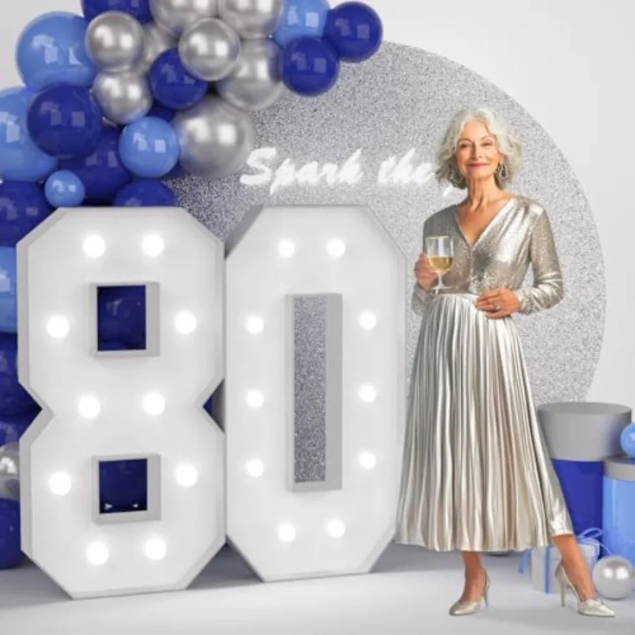 4FT 80 Marquee Numbers, Large Light Up Numbers 80 for 80th Birthday Decorations Cool White Light Number 80 for Anniversary Birt
4FT 80 Marquee Numbers, Large Light Up Numbers 80 for 80th Birthday Decorations Cool White Light Number 80 for Anniversary Birt