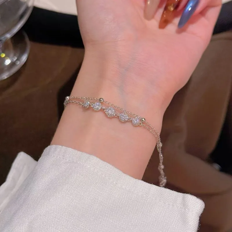 Simple Wind Zircon Double-layer Bracelet Light Luxury Niche High-end Versatile Jewelry Exquisite Temperament Versatile Fashion B
Simple Wind Zircon Double-layer Bracelet Light Luxury Niche High-end Versatile Jewelry Exquisite Temperament Versatile Fashion B