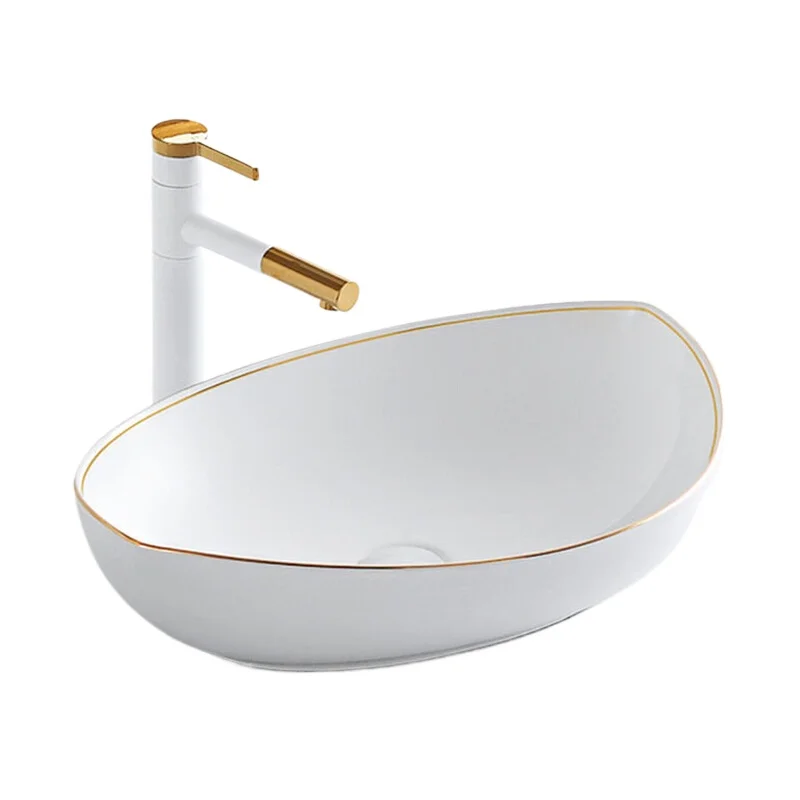 *On the stage basin creative hand washing golden light luxury Phnom Penh personalized art face washing ceramic basin
*On the stage basin creative hand washing golden light luxury Phnom Penh personalized art face washing ceramic basin