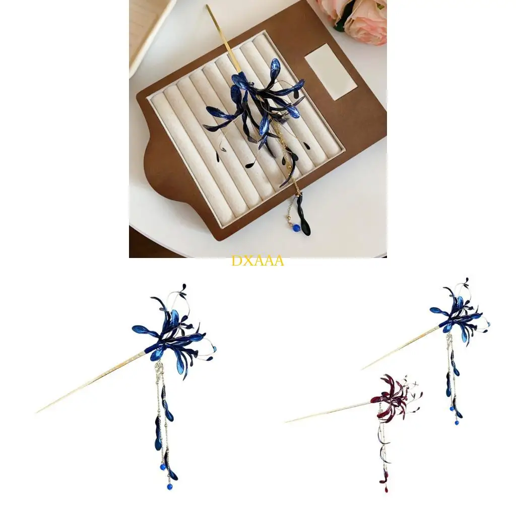 DXAA Metal Hairpin with Flower and Oil Drip Tassels Charam Comfortable for Women Special Occasion
DXAA Metal Hairpin with Flower and Oil Drip Tassels Charam Comfortable for Women Special Occasion