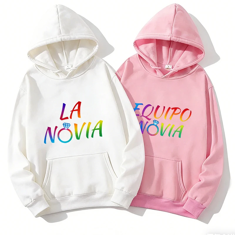 Свитшоты с капюшоном для девичника с радужным принтом, повседневные толстовки для команды невесты, подарок на свадьбу для испанских девушек
Свитшоты с капюшоном для девичника с радужным принтом, повседневные толстовки для команды невесты, подарок на свадьбу для испанских девушек