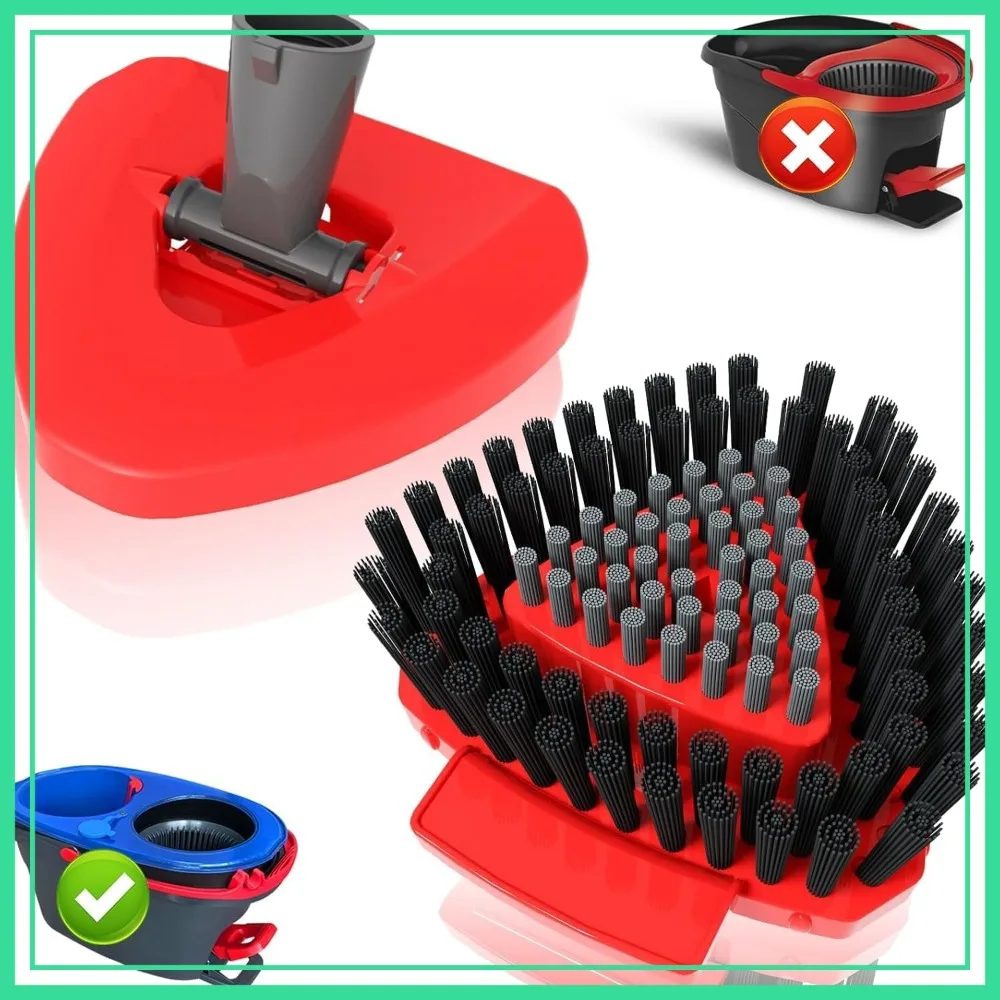 Replacement Spin Mop Scrub Brush Head and Base for 2-Tank System, Triangle Hard Bristle Floor Scrubber for Bathroom Kitchen
Replacement Spin Mop Scrub Brush Head and Base for 2-Tank System, Triangle Hard Bristle Floor Scrubber for Bathroom Kitchen
