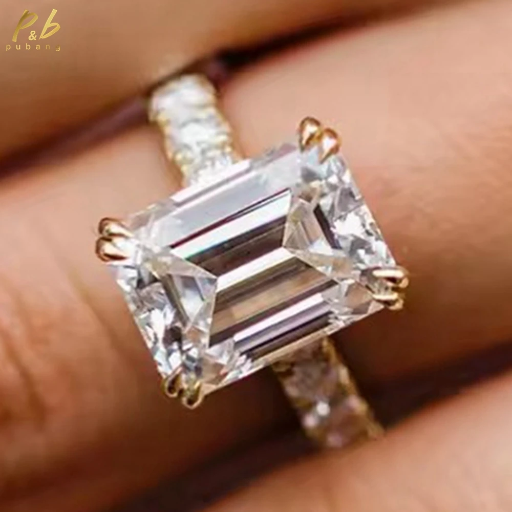 PuBang Classic 3EX VVS1 D Color 9 Carat Real Moissanite Emerald Cut Gems Ring 9-18 K Solid Yellow Gold Wedding Engagement Gifts
PuBang Classic 3EX VVS1 D Color 9 Carat Real Moissanite Emerald Cut Gems Ring 9-18 K Solid Yellow Gold Wedding Engagement Gifts