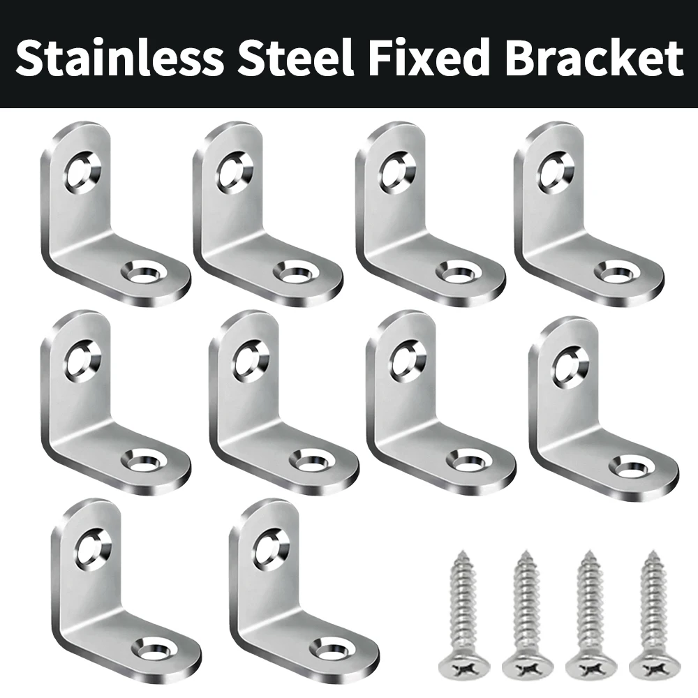 10/20/50PCS Stainless Steel 90 ° Angle Code L-shaped Corner Joint Right Angle Bracket for Wooden Furniture Fastening Accessories
10/20/50PCS Stainless Steel 90 ° Angle Code L-shaped Corner Joint Right Angle Bracket for Wooden Furniture Fastening Accessories
