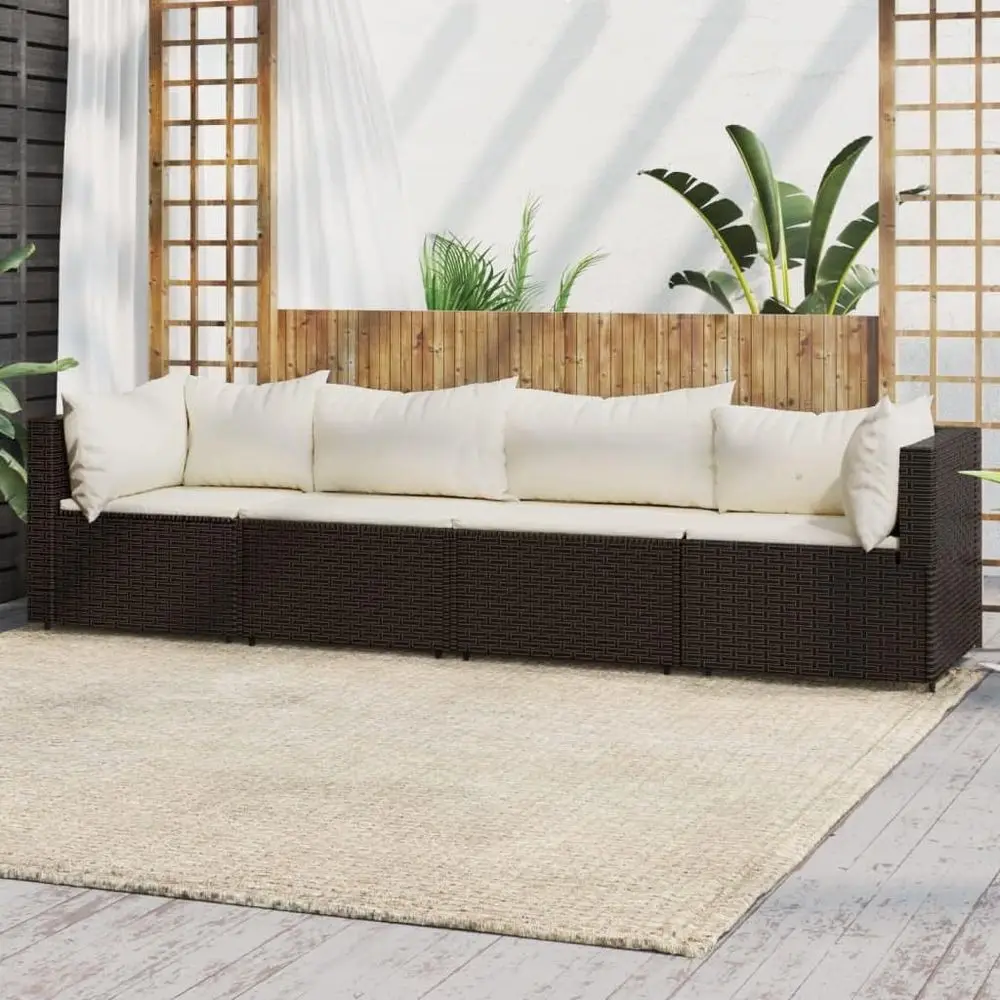 Brown Weather-Resistant 4-Piece Patio Lounge Set with Cushions for Outdoor, Balcony, and Garden Use
Brown Weather-Resistant 4-Piece Patio Lounge Set with Cushions for Outdoor, Balcony, and Garden Use