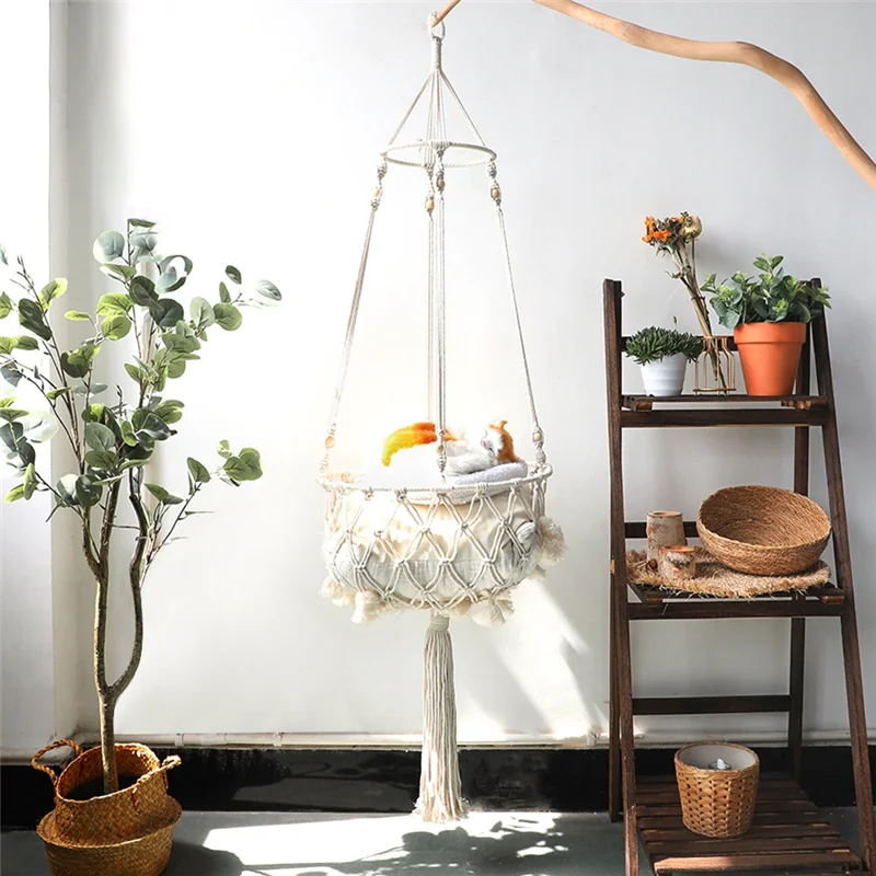 Bohemian Woven Cat's Nest Hammock European Net Bag Hanging Cat Hanging Basket Swing
Bohemian Woven Cat's Nest Hammock European Net Bag Hanging Cat Hanging Basket Swing