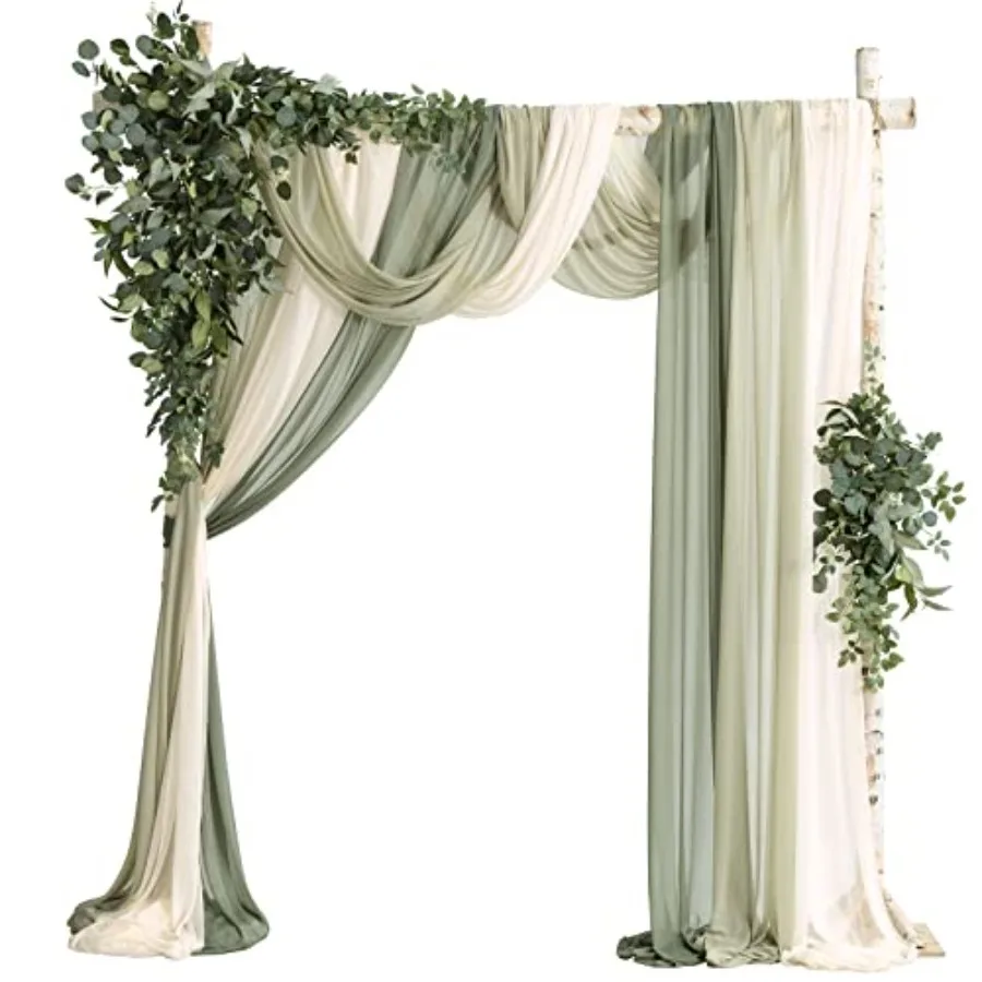 Wedding Arch Flowers with Sheer Drapes Kit - Artificial Green Floral Arrangements for Ceremony Backdrop, Spring Greenery Arbor
Wedding Arch Flowers with Sheer Drapes Kit - Artificial Green Floral Arrangements for Ceremony Backdrop, Spring Greenery Arbor