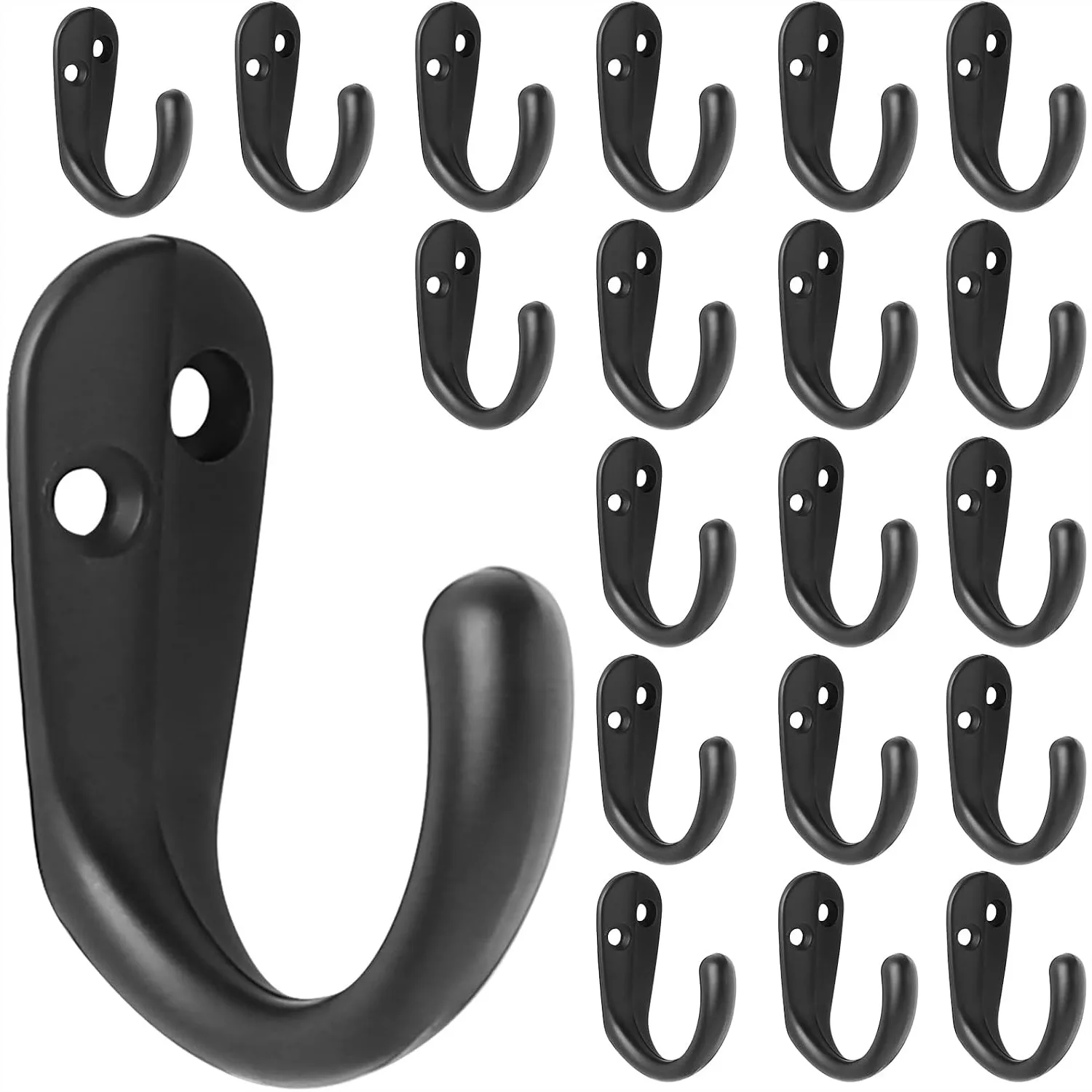 20 Coat Hooks Wall Mounted Single Prong with 40 Screws for Hanging Towels, Bags, Hats, Scarves
20 Coat Hooks Wall Mounted Single Prong with 40 Screws for Hanging Towels, Bags, Hats, Scarves