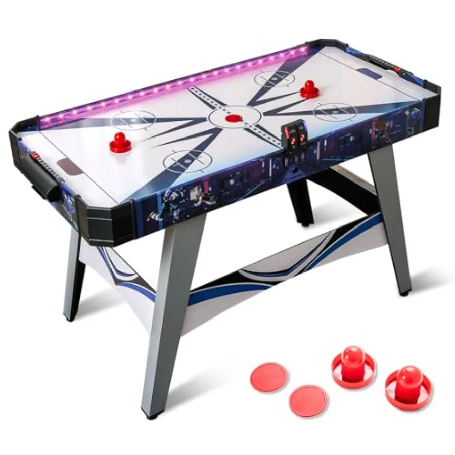 54 Air Hockey Table with LED Electronic Scoring and Lights 12V Motor 2 Pucks and 2 Pushers Compact Arcade Gaming Set for Adults
54 Air Hockey Table with LED Electronic Scoring and Lights 12V Motor 2 Pucks and 2 Pushers Compact Arcade Gaming Set for Adults