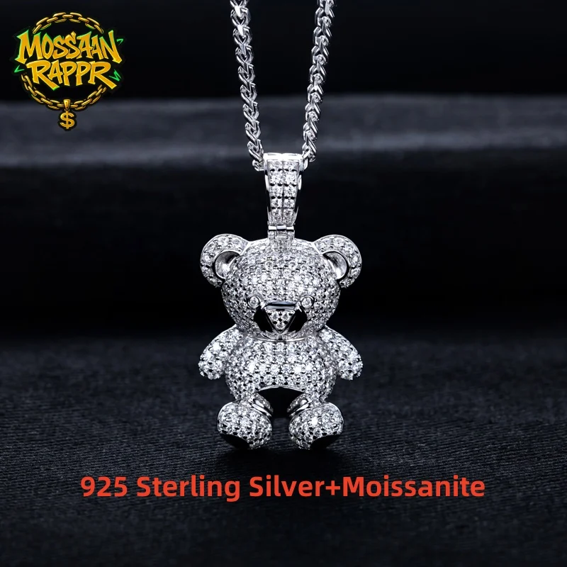 MossanRappr 2.68cttw Moissanite Iced out Teddy Bear Pendant Hip Hop Necklace 925 Sterling Silver Women's Fashion Jewelry Gifts
MossanRappr 2.68cttw Moissanite Iced out Teddy Bear Pendant Hip Hop Necklace 925 Sterling Silver Women's Fashion Jewelry Gifts