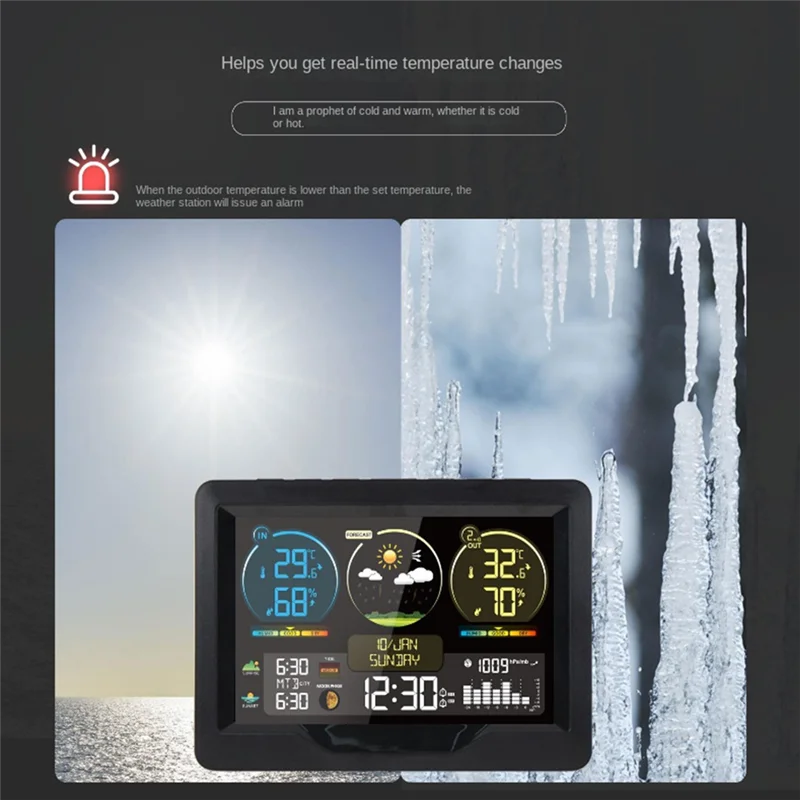 -A20Z Weather Station Digital Alarm Clock With Color Screen Indoor And Outdoor Temperature Humidity Meter Desk Clocks
-A20Z Weather Station Digital Alarm Clock With Color Screen Indoor And Outdoor Temperature Humidity Meter Desk Clocks