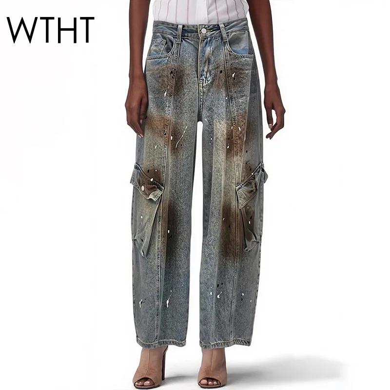 WTHT Vintage Women Do Old Patchwork Large Pocket Denim Pants New Summer 2026 Loose Wash Straight Jeans Female 1LS3061
WTHT Vintage Women Do Old Patchwork Large Pocket Denim Pants New Summer 2026 Loose Wash Straight Jeans Female 1LS3061