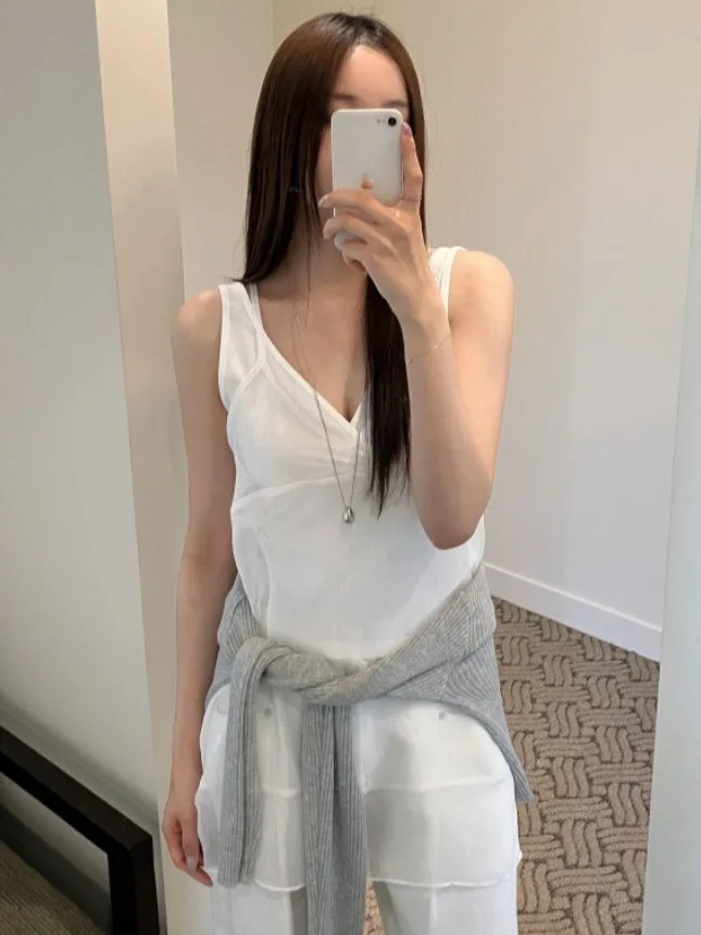 Ele Vintage Me Crop Top Women's Chiffon Blouse Layering Strap Vest Agel Design Summer Faion Ladies' Knitwear
Ele Vintage Me Crop Top Women's Chiffon Blouse Layering Strap Vest Agel Design Summer Faion Ladies' Knitwear