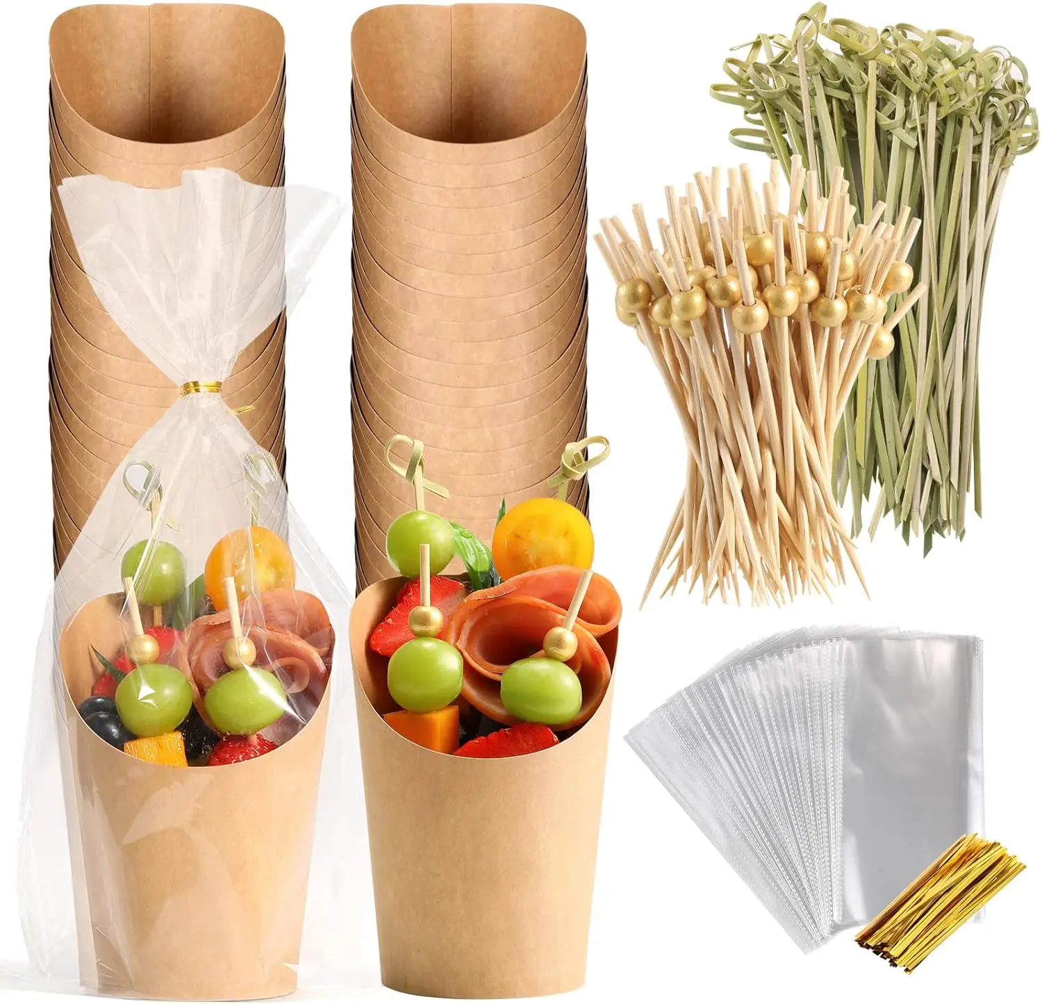 Disposable Charcuterie Cups 60 PCS with 200PCS Sticks and 60PCS Bags, 14 oz Kraft Paper Snack Boxes Appetizers Cup French Fry
Disposable Charcuterie Cups 60 PCS with 200PCS Sticks and 60PCS Bags, 14 oz Kraft Paper Snack Boxes Appetizers Cup French Fry