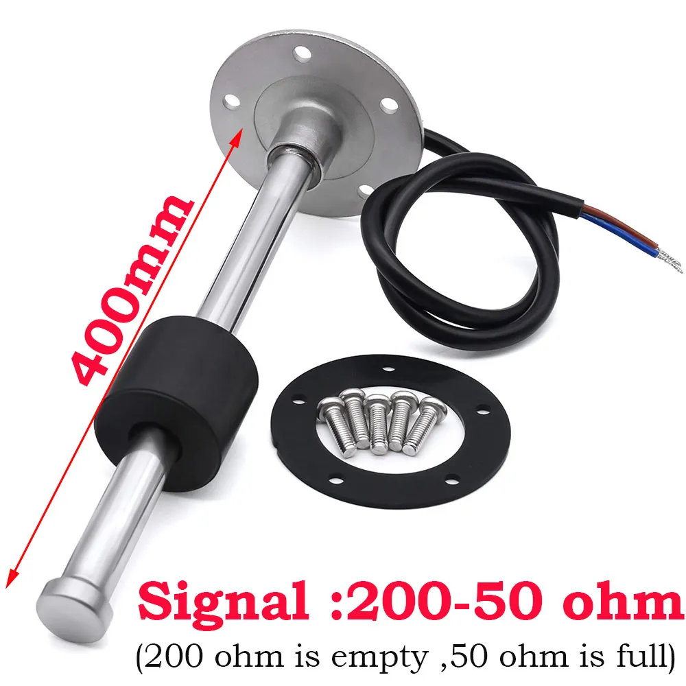 Customized Fuel Level Sensor Length 400mm 200-50 ohm (50 ohm is full , 200ohm is empty) Fit For Marine Boat Car Fuel Level Gauge
Customized Fuel Level Sensor Length 400mm 200-50 ohm (50 ohm is full , 200ohm is empty) Fit For Marine Boat Car Fuel Level Gauge