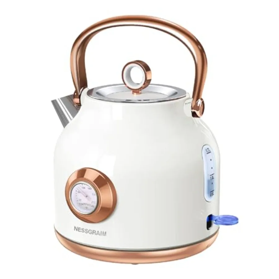 Retro Electric Kettle 1.7L Stainless Steel Tea Kettle with Large Temperature Gauge 1500W Fast Heating Hot Water Boiler with LED
Retro Electric Kettle 1.7L Stainless Steel Tea Kettle with Large Temperature Gauge 1500W Fast Heating Hot Water Boiler with LED