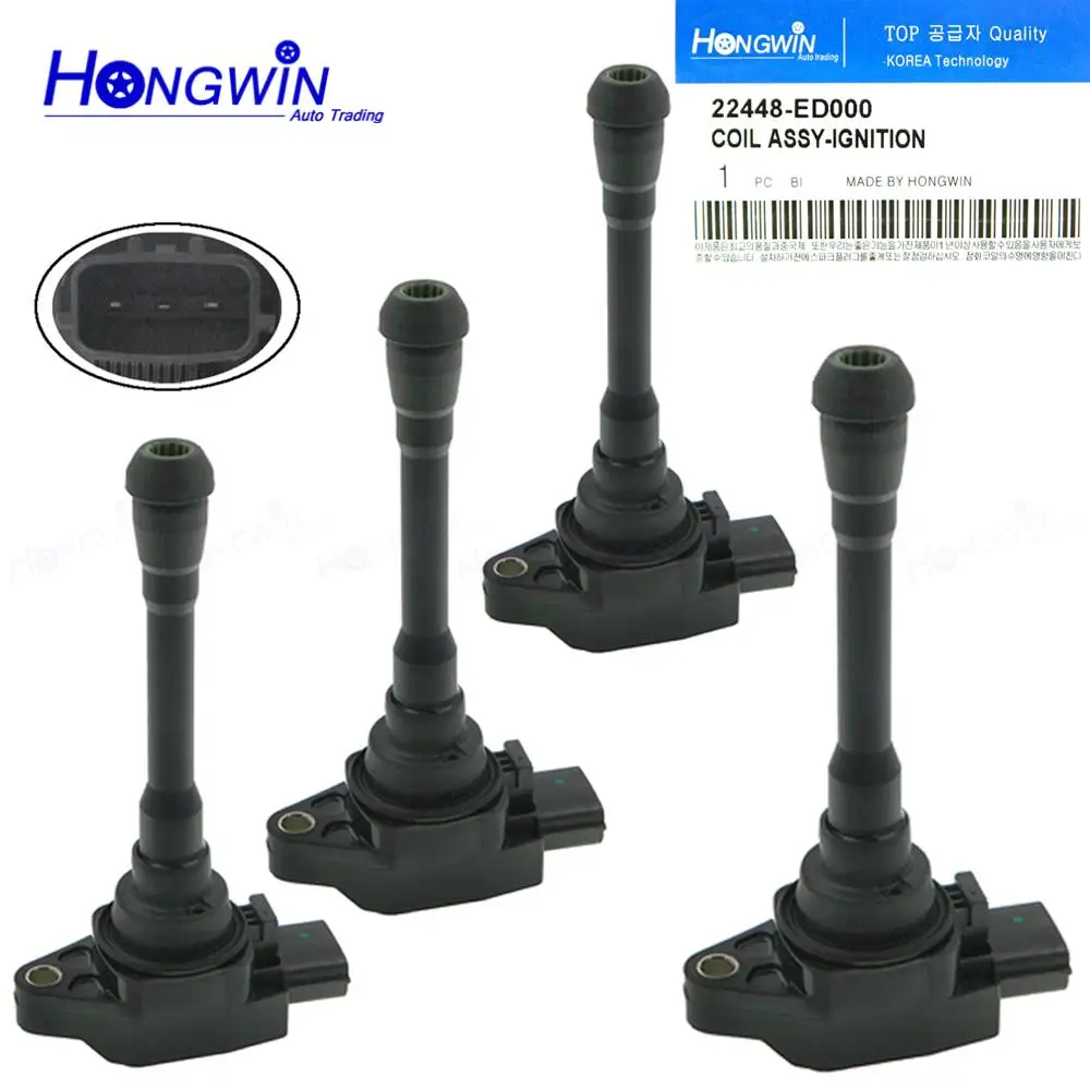 4 PCS 22448-ED000 22448-JA00C Ignition Coil For Nissan Altima Sentra Versa X-Trail NV200 Tiida C11 Infiniti Frontier FX50 M56
4 PCS 22448-ED000 22448-JA00C Ignition Coil For Nissan Altima Sentra Versa X-Trail NV200 Tiida C11 Infiniti Frontier FX50 M56