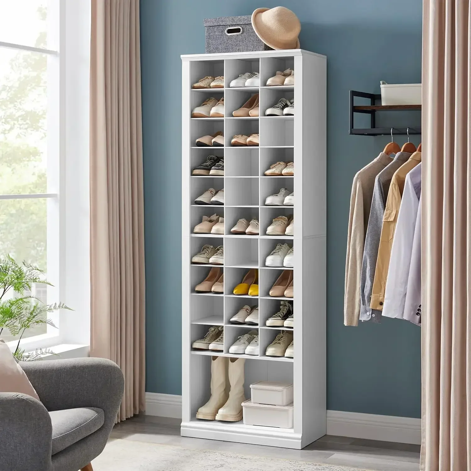 11-Tier Shoe Storage Cabinet, Free Standing Closet Organizers and Storage with 31 Open Cubbie
11-Tier Shoe Storage Cabinet, Free Standing Closet Organizers and Storage with 31 Open Cubbie
