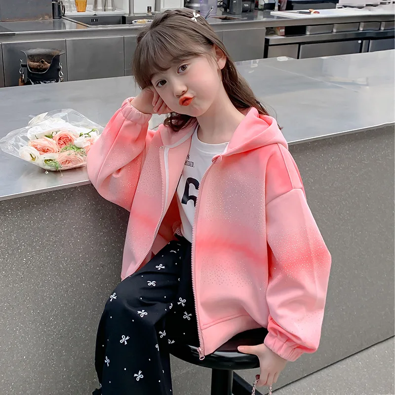 Girls Outerwear Spring and Autumn New Korean Style Western Style Hooded Bright Diamond Top Fashion Casual Versatile
Girls Outerwear Spring and Autumn New Korean Style Western Style Hooded Bright Diamond Top Fashion Casual Versatile