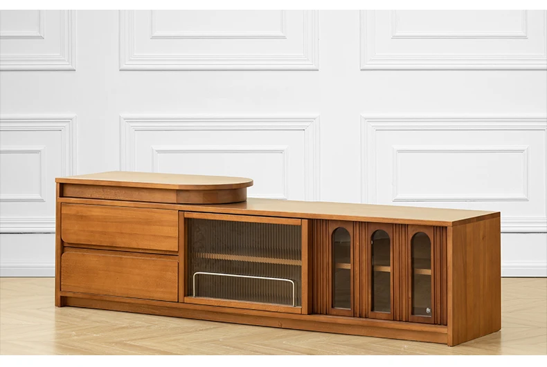 Retro solid wood TV cabinet, simple floor-to-ceiling combination sideboard, multi-functional telescopic storage cabinet
Retro solid wood TV cabinet, simple floor-to-ceiling combination sideboard, multi-functional telescopic storage cabinet