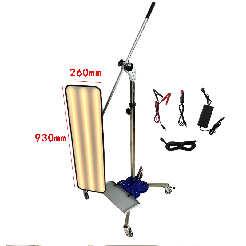 6-Color Adjustable LED Light with Wheels, Strong Magnetic Link, Car Dent Repair Tool, Dent Detection Light