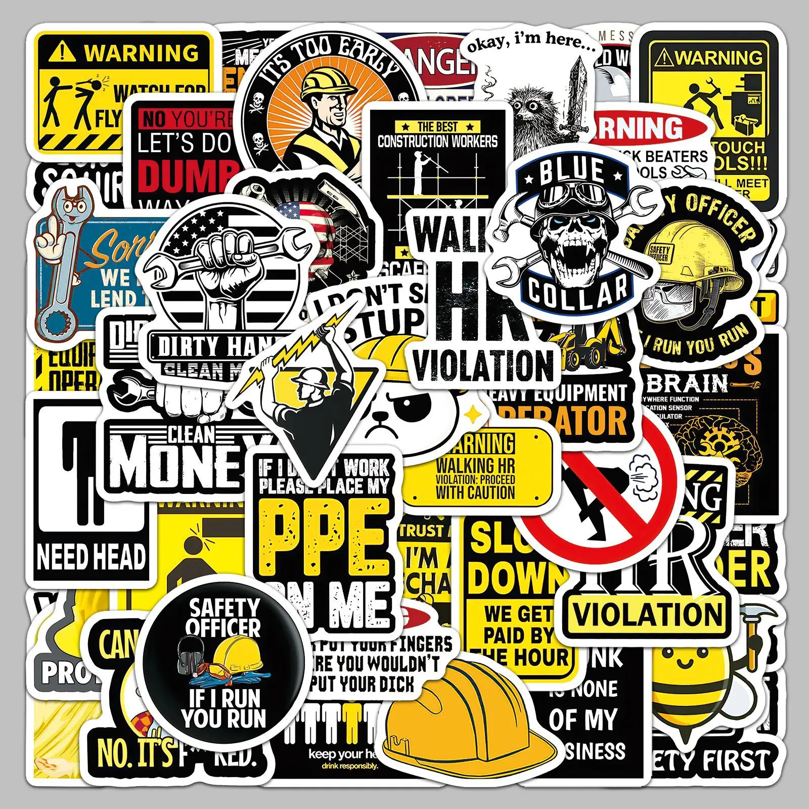 50Pcs/Set Hard Hat Sticker 50 Graffiti Waterproof Warning Slogans Decorate Computer Skateboard Suitcase Helmet Sticker
50Pcs/Set Hard Hat Sticker 50 Graffiti Waterproof Warning Slogans Decorate Computer Skateboard Suitcase Helmet Sticker