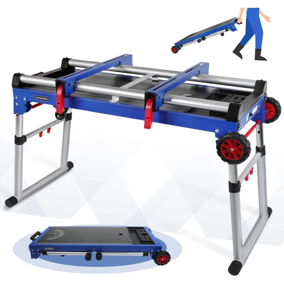Miter Saw Stand, 5-in-1 Portable Workbench, Quick Folding Work Table with Detachable Miter Saw Stand & Height Adjustable Legs
Miter Saw Stand, 5-in-1 Portable Workbench, Quick Folding Work Table with Detachable Miter Saw Stand & Height Adjustable Legs